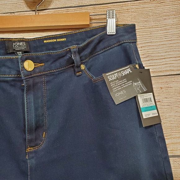 NWT Jones New York Signature Madison Skinny Leg 16P 33 Classic Fit Mid Rise Jean - Picture 4 of 11